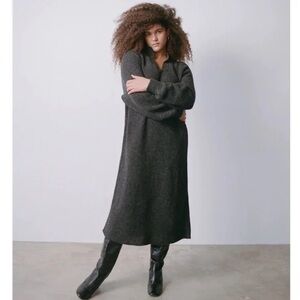 Ozma Alpaca Amari Long Sleeve dress size large gray